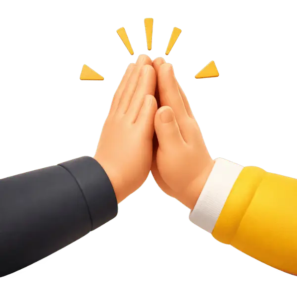 high-five signifying collaboration with a social media manager