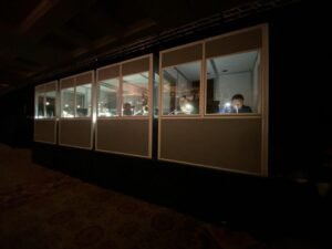 A conference interpreting booth